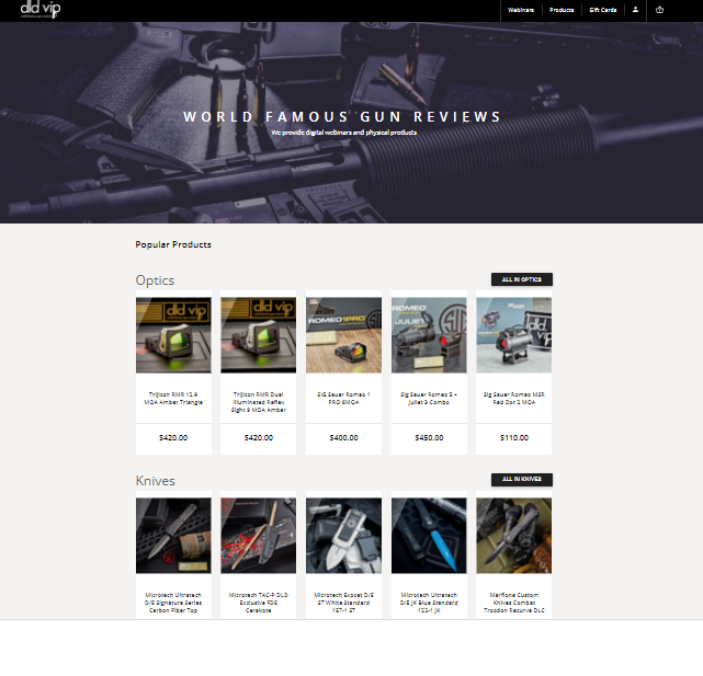 Firearm Website Design