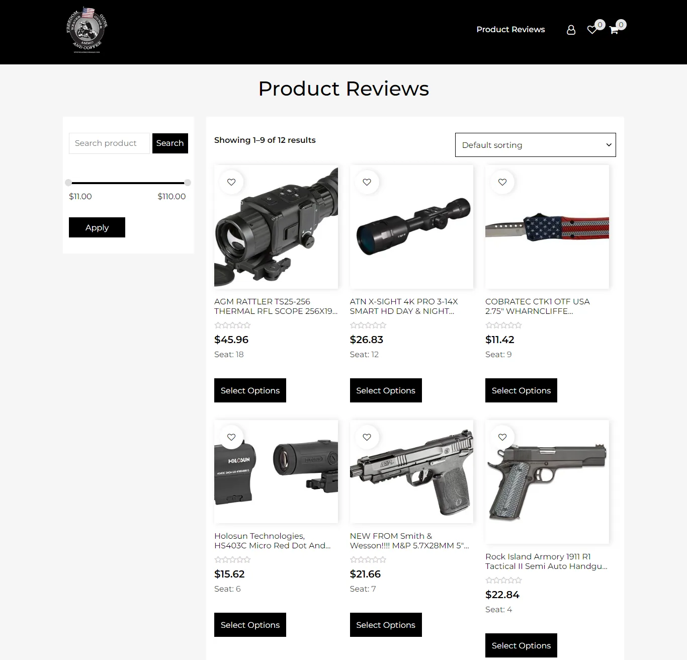 Firearm Website Design